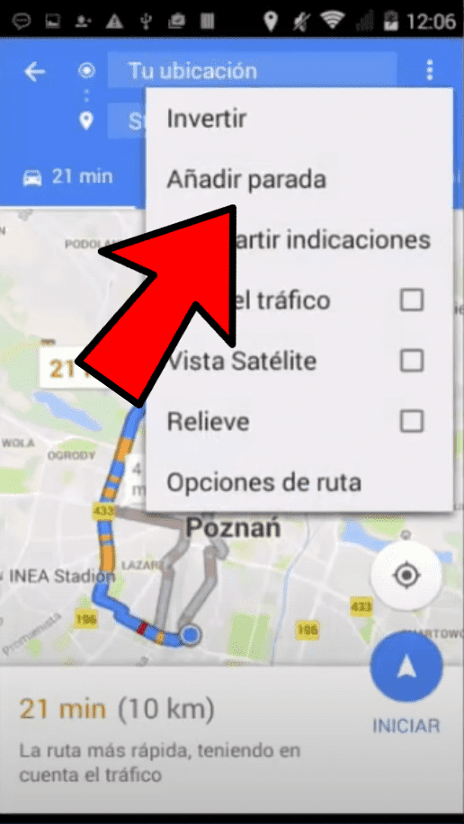 añadir paradas en google maps